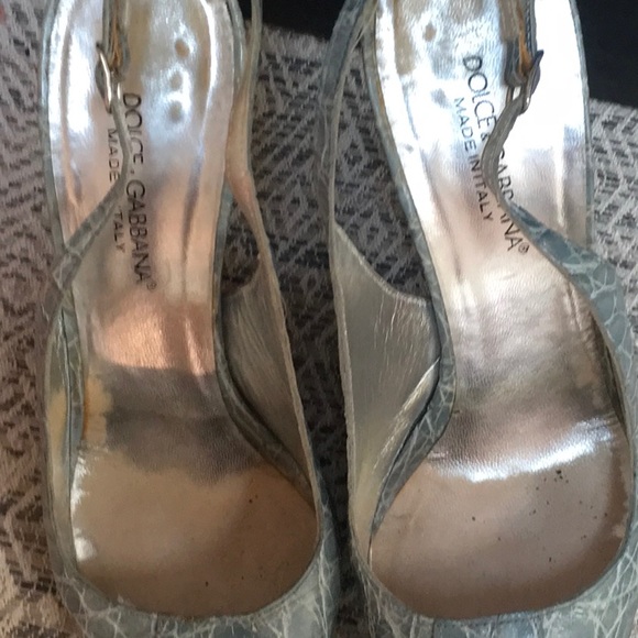 Dolce & Gabbana light blue alligator sling back - Picture 5 of 6